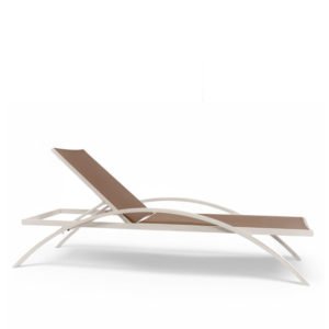 Tumbona de aluminio y textilene beige apilable - Locka