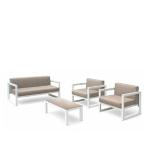 Conjunto de sofás para hostelería aluminio blanco - Warwick