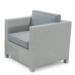 Sillón de hostelería de de acero y ratán gris - Kirk