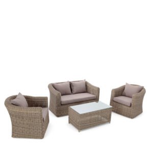 Conjunto de aluminio y ratán sintético color natural - Bridge