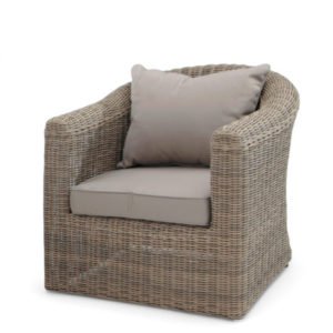 Sillón de hostelería aluminio y ratán sintético color natural - Bridge