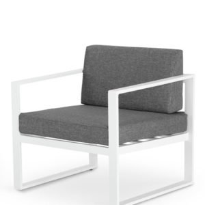 Sillón para hosteleria de aluminio blanco - Carney