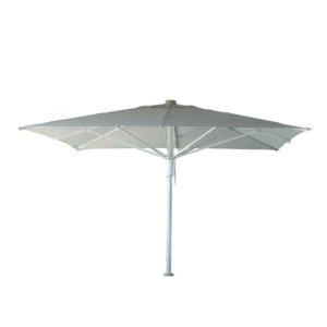 Parasol de aluminio blanco 400x400 tejido color natural - Tamarak