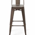 Taburete de hierro gris de estilo industrial para hostelería - Industrial