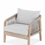 Sillón de madera y cuerda beige para hostelería - Riviera