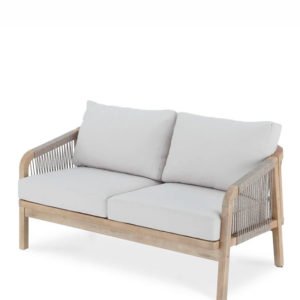 Sofá de 2 plazas de madera y cuerda beige para hostelería - Riviera