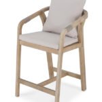 Taburete de bar de madera y cuerda beige - Riviera