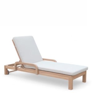 Tumbona de madera y cojines beiges para hostelería - Riviera