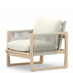 Sillón para hostelería de madera y cuerda gris - Baracoa