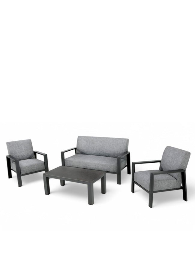 Conjunto de sofás 4 plazas de aluminio color antracita - Crotona