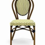 Silla Parisina de aluminio y ratán beige con reposabrazos - Addison