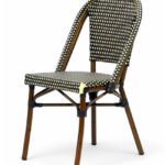 Silla Parisina de aluminio y ratán marrón - Sayre