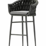 Taburete de aluminio y cuerda de textilene antracita - Vieste