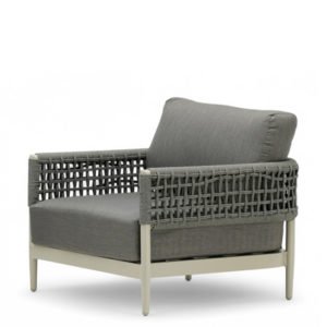 Sillón de aluminio y cuerda en color gris - Varesse