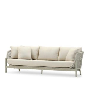 Sofá de 3 plazas de aluminio y cuerda en color gris - Palermo