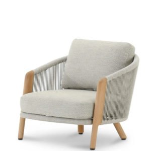 Sillón 1 plaza de madera y cuerda color gris - Bolzano