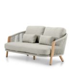 Sofá 2 plazas de madera y cuerda color gris - Bolzano