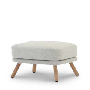 Otoman de madera y cuerda color gris - Bolzano