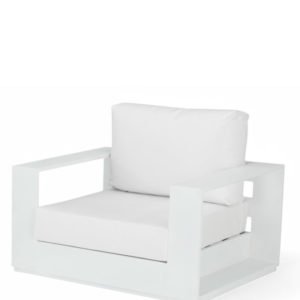 Sillón de hosteleria de aluminio color blanco - Lugano