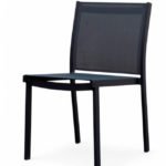 Silla de hostelería de aluminio y textilene negro  - Morris