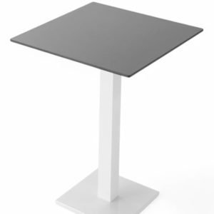 Pie de mesa alto con base cuadrado de hierro blanco - Iron