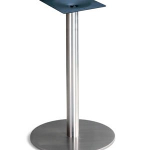Pie de mesa alto de acero con base redonda . Steel