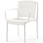 Silla de hostelería de polipropileno reforzado blanco con reposabrazos - Easton