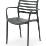 Silla de hosteleria de polipropileno antracita con reposabrazos - Reading