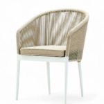 Silla de hostelería de aluminio y cuerda con cojín - Watkings