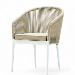 Silla de hostelería de aluminio y cuerda con cojín - Watkings