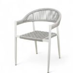 Silla de hostelería de aluminio blanco y cuerda - Hutsch