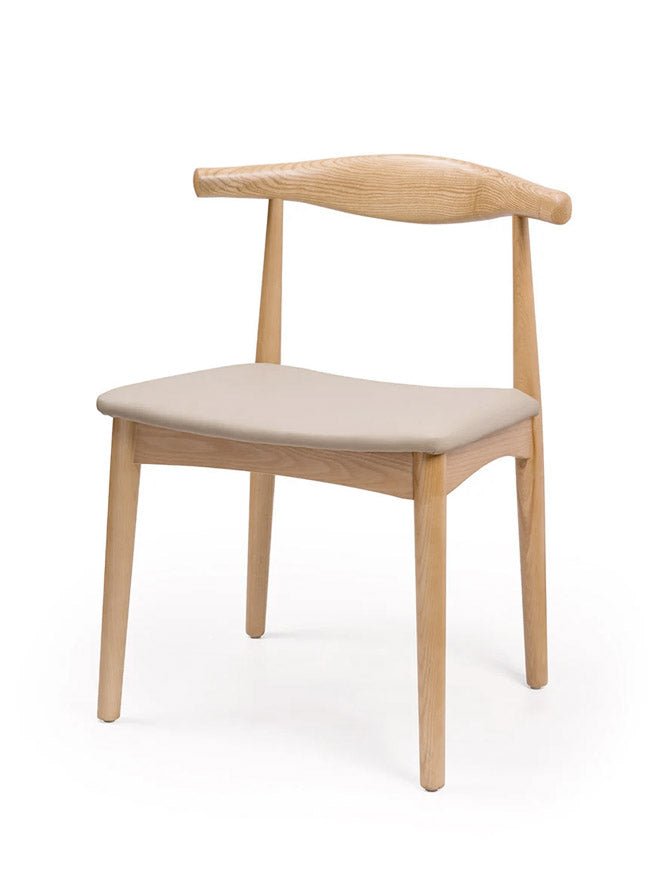 Silla de hosteleria de madera tapizada color gris - Brooklyn