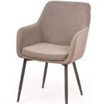 Silla de hostelería nórdica de acero tapizada gris - Chelsea