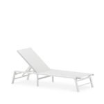 Tumbona plegable para hoteles de aluminio y textilene blanco - Fold