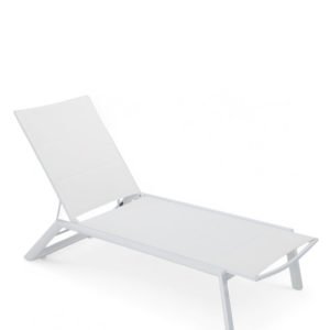 Tumbona de aluminio y textilene blanco con espuma de secado rapido - Surfside