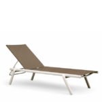 Tumbona de aluminio y textilene beige apilable - Locka