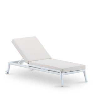 Tumbona de aluminio blanco con tratamiento repelente al agua - Wilton