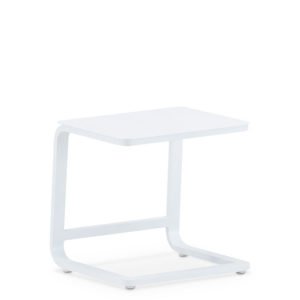 Mesita auxiliar para tumbonas de aluminio color blanco - Wilton