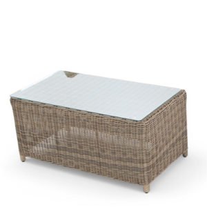 Mesa de centro de aluminio y ratán sintético color natural - Bridge