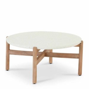 Mesa auxiliar redonda 80cm de madera y terrazo para hostelería - Sicilia