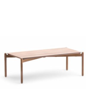 Mesita de hosteleria de aluminio color madera y tablero de cristal - Portofino