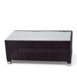 Mesa de acero y ratán sintético color marrón - Brook