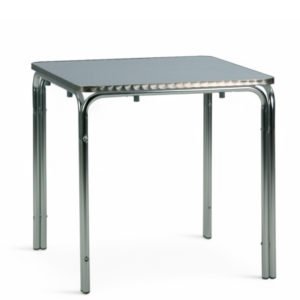 Mesa hosteleria cuadrada 70x70 de aluminio con tablero de acero - Myer