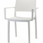 Silla de tecnopolímero color lino con reposabrazos - Muncy