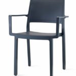 Silla de tecnopolímero reforzado antracita con reposabrazos - Muncy