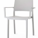 Silla de tecnopolímero reforzado gris con reposabrazos - Muncy