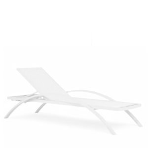 Tumbona de aluminio y textilene apilable blanco - Locka