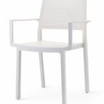 Silla de tecnopolímero reforzado fibra de vidrio con reposabrazos blanca - Milton