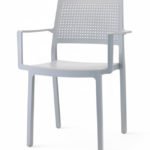 Silla de tecnopolímero gris con reposabrazos - Milton
