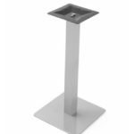 Pie de mesa alto con base cuadrada de aluminio cepillado - Metal